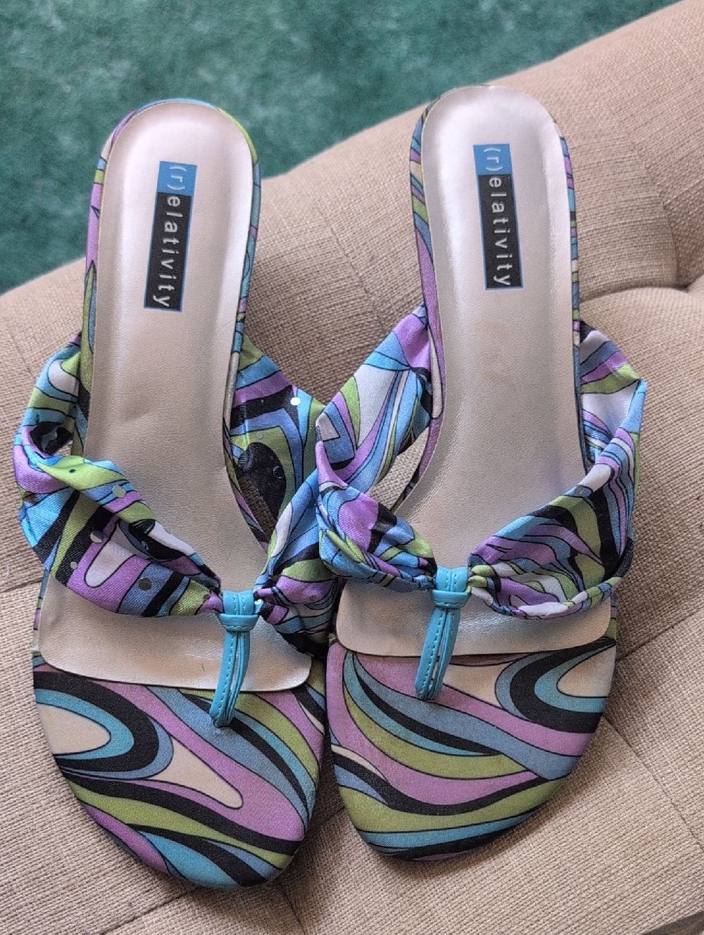 Relativity Multi-Color Knot Toe-Post Women's Sandals